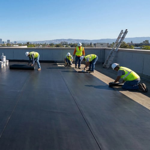 An EPDM roof