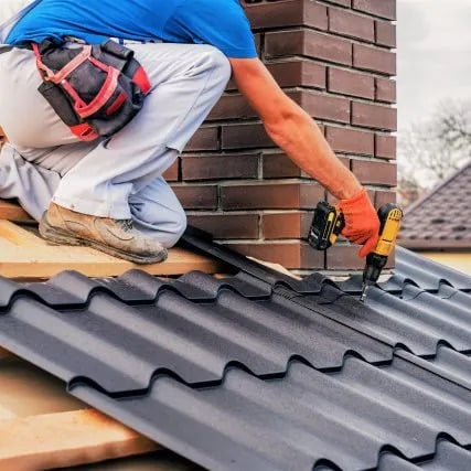 Metal roof installation
