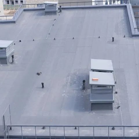 A flat roof
