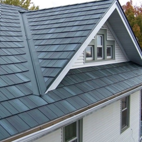A synthetic shingle roof