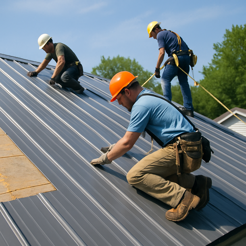metal roof installation