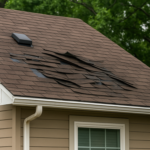 wind damage on a roof