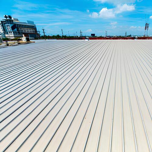 closeup of a commercial roof