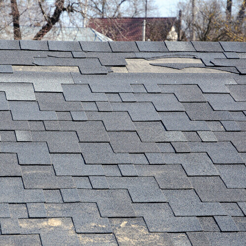 roof with missing shingles