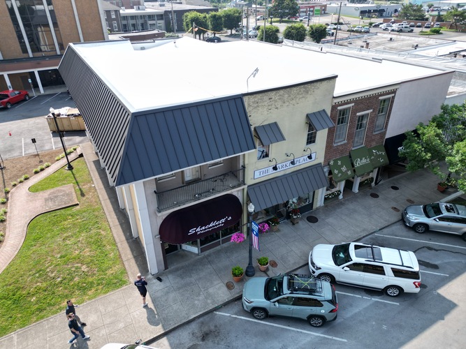 view from above of a commercial roof