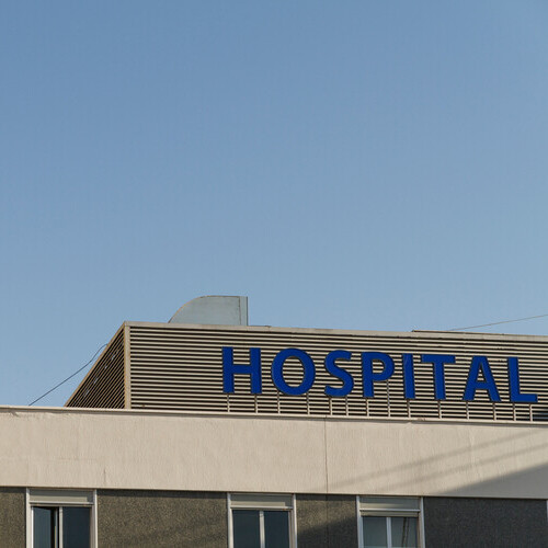 exterior of a hospital building roof