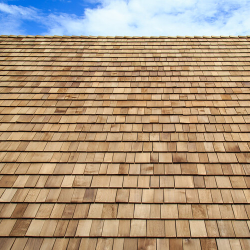 view from above of synthetic wood shingles