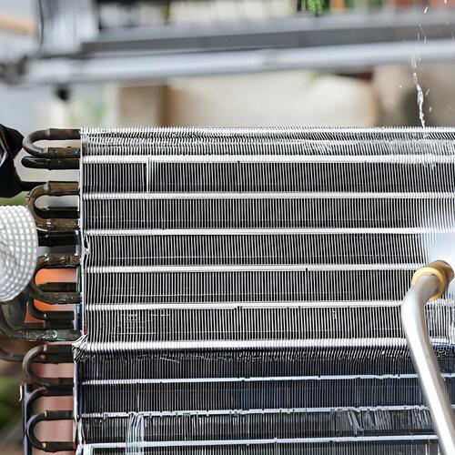closeup of an AC coil