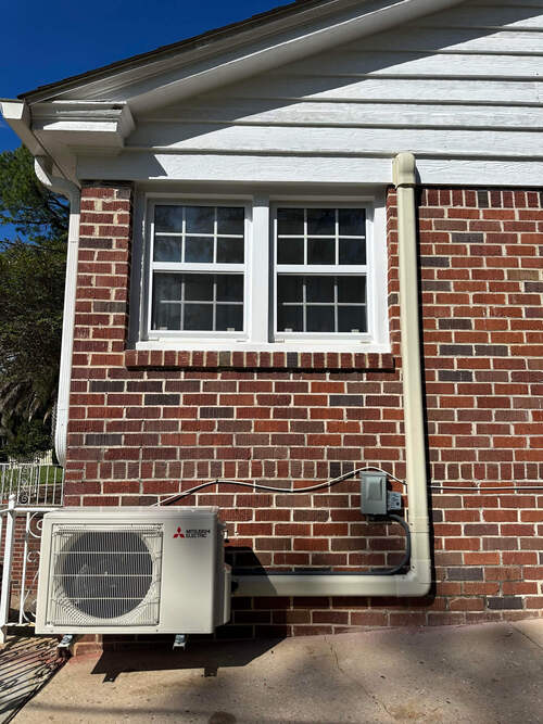 mini split AC unit outside of a home