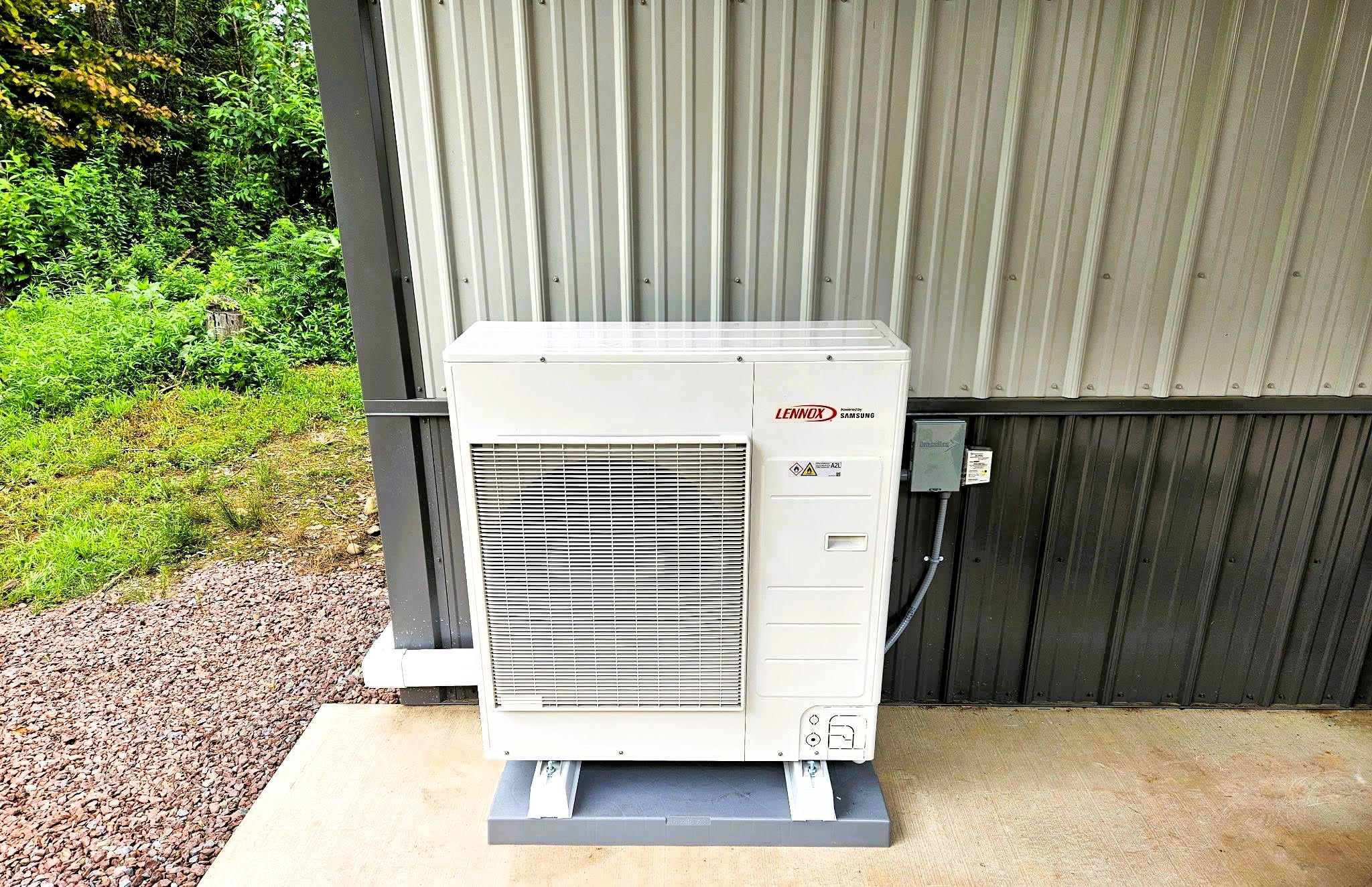 heat pump sitting outdoors