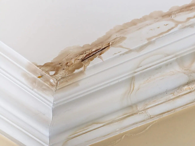water damage in need of repiping