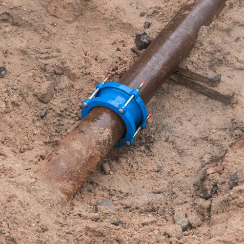 overhead view of a sewer line