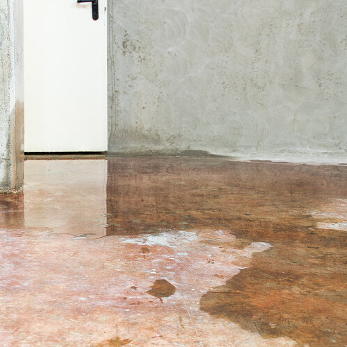 water damage caused by a slab leak