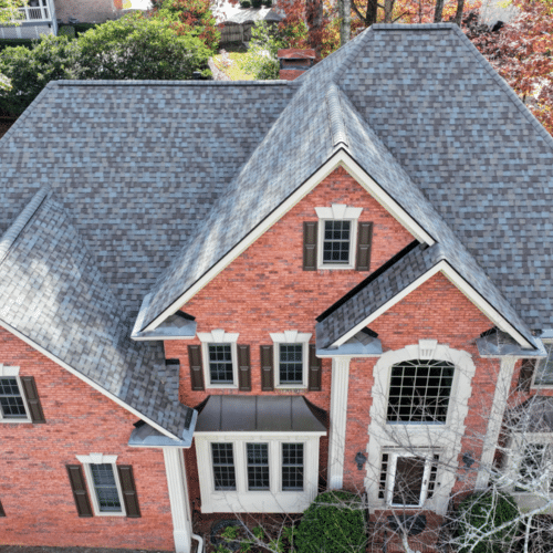 A residential roof installation