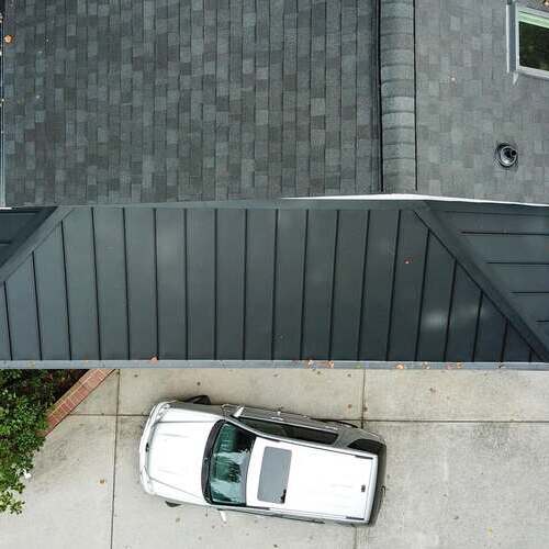 Standing seam and shingle roofing