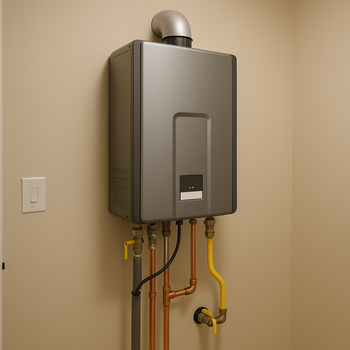 tankless water heater installed