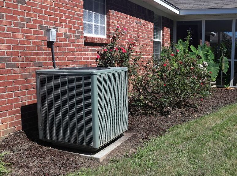 air conditioning unit on the outside of a house