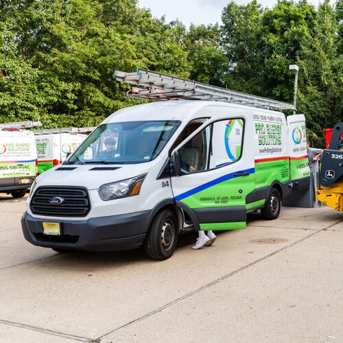 An HVAC repair van