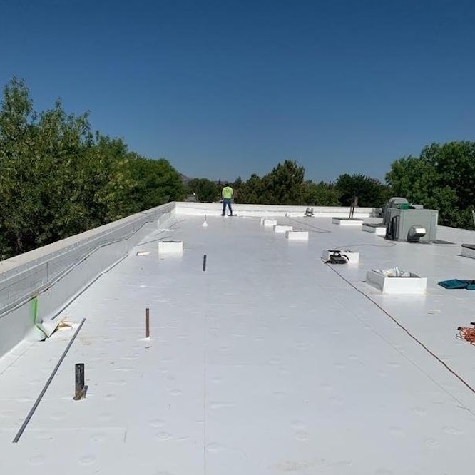 White commercial roof