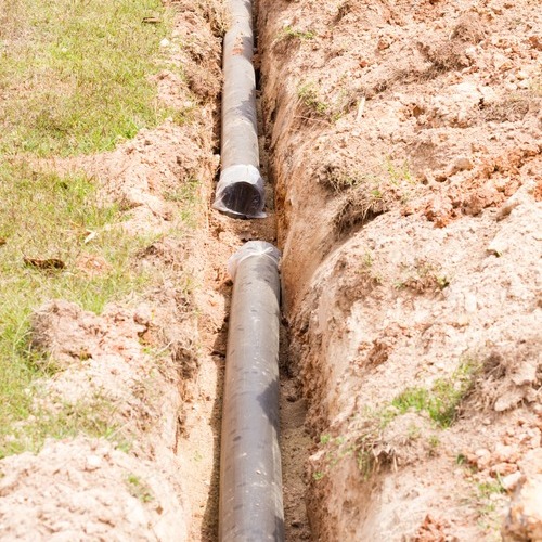 view of sewer lines from above