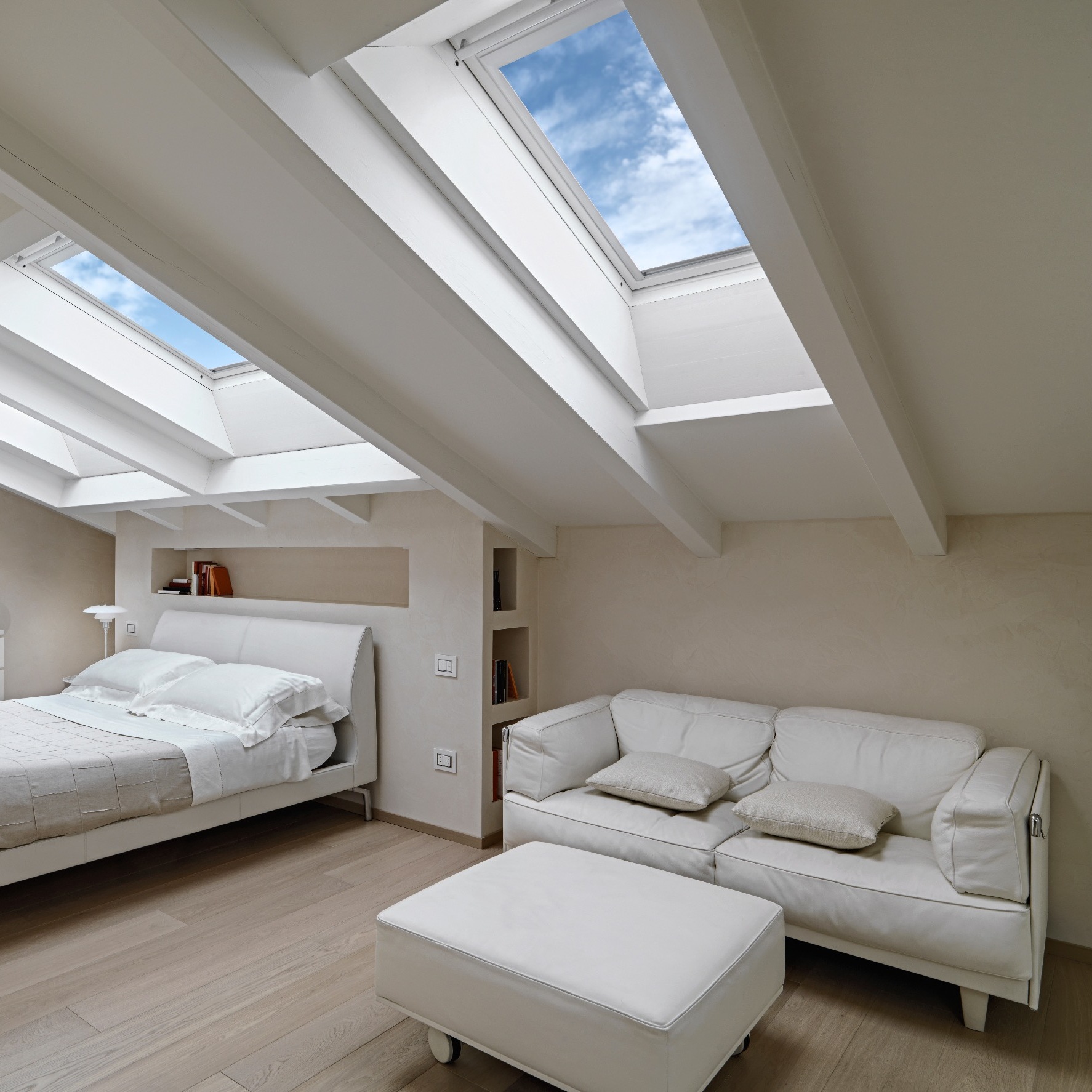 skylight in a bedroom